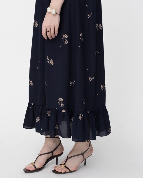 SIXDO Sleeveless V-Neck Floral Flared Dress